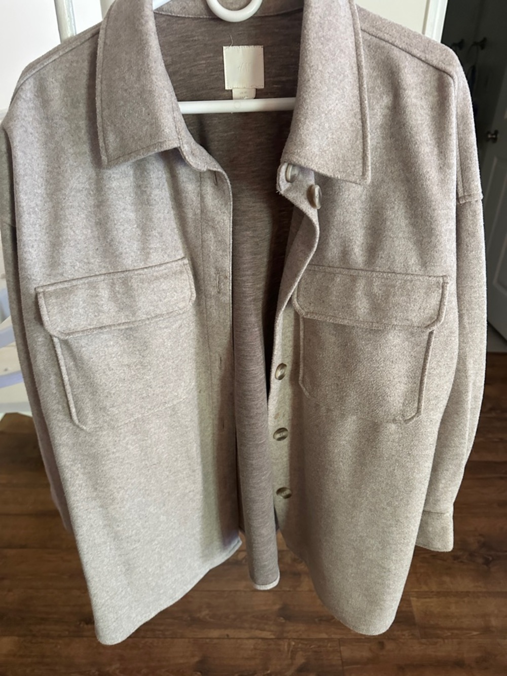 H&M Soft Taupe Knit Cardigan Shacket XL